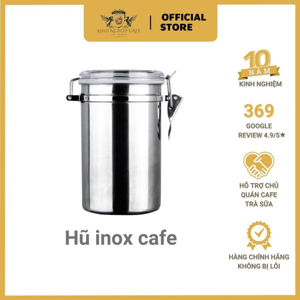 Hũ bảo quản cafe inox nắp cài | Dung tích 1000ml | Thiết kế hiện đại