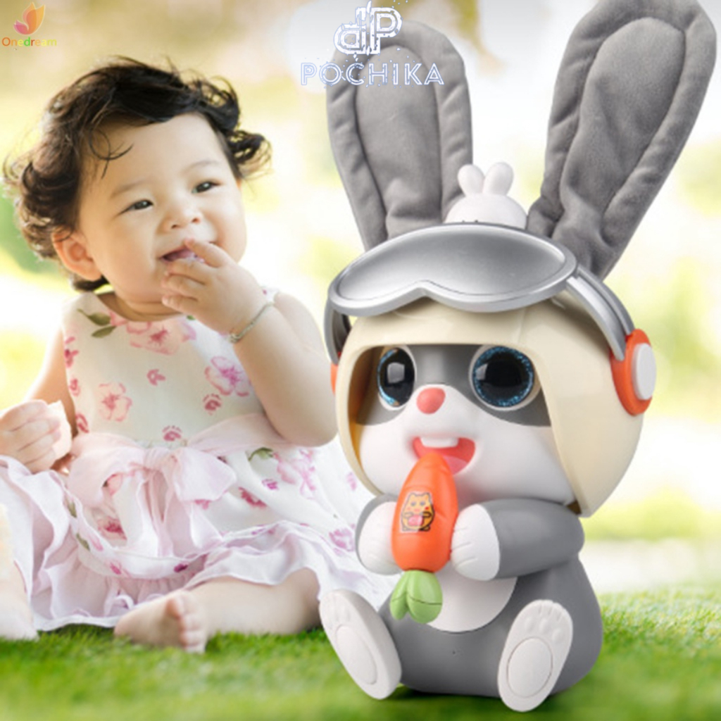 Đồ chơi Robot Thỏ âm nhạc thông minh biết nói - Đồ chơi thỏ vui nhộn cảm ứng bằng âm thanh 6 bài hát cho bé