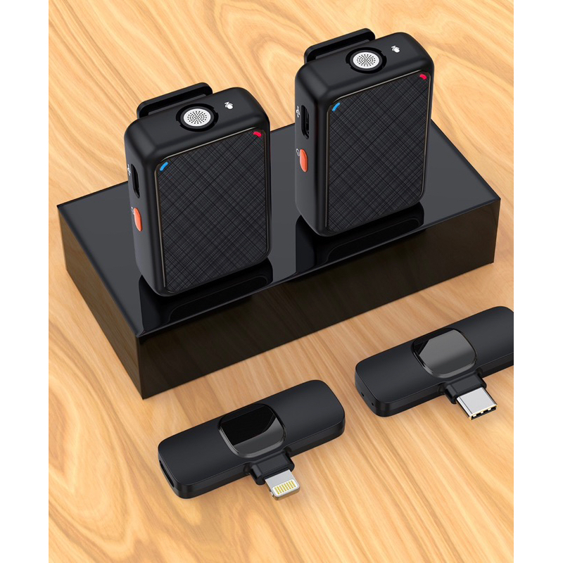 Micro thu âm Lavalier K65 2 trong 1  cài áo không dây chất lượng cao, quay video, livestream, bán hàng