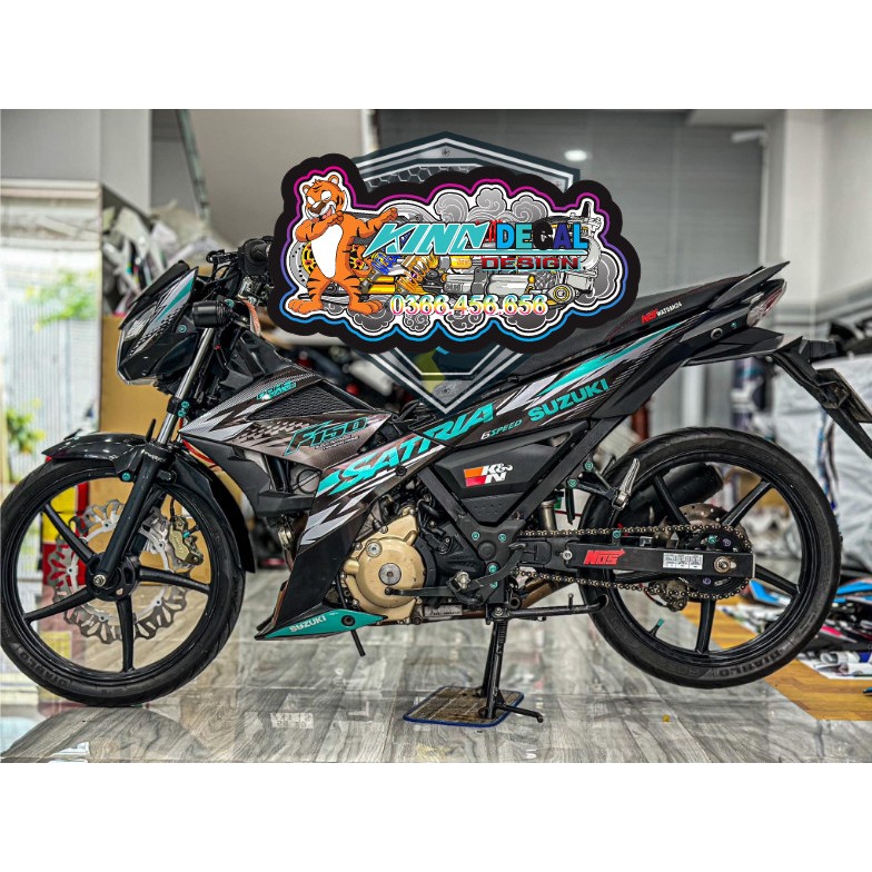 Tem Rời Satria mẫu mới hot màu đen xanh lục bảo xám trắng