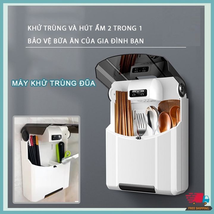 Máy Sấy Khô Đũa Thìa Khử Khuẩn Bằng Tia UV Treo Tường - Dụng Cụ Nhà Bếp Khử Khuẩn Cao Cấp