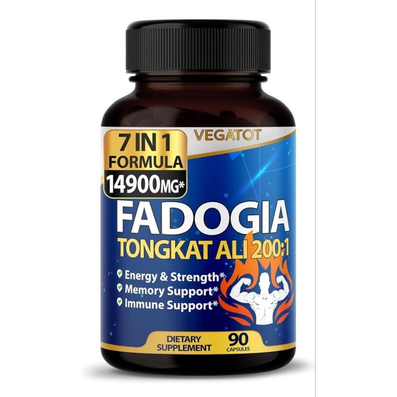 Viên Vegatot Tongkat Ali 14.900mg, Fadogia Tăng Sức Bền Sinh Lý Nam, Bổ Gan Thận, Tăng Cơ Bắp  Maca Ginseng