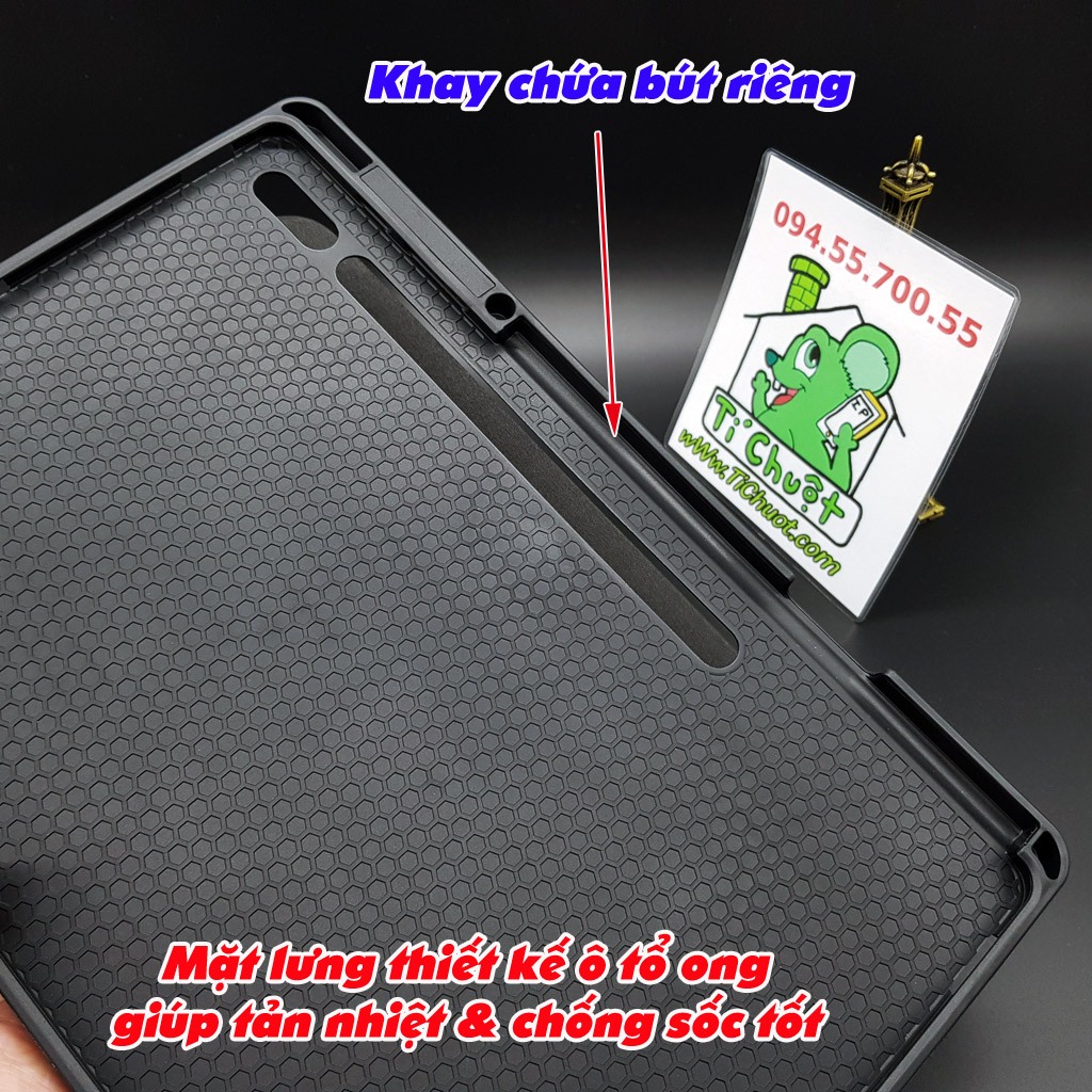 Bao Da Samsung Tab S9 PLUS/ S9 FE PLUS 12.4" X616B X816B DOMO Series Lưng Dẻo Vải Jean Khay Bút