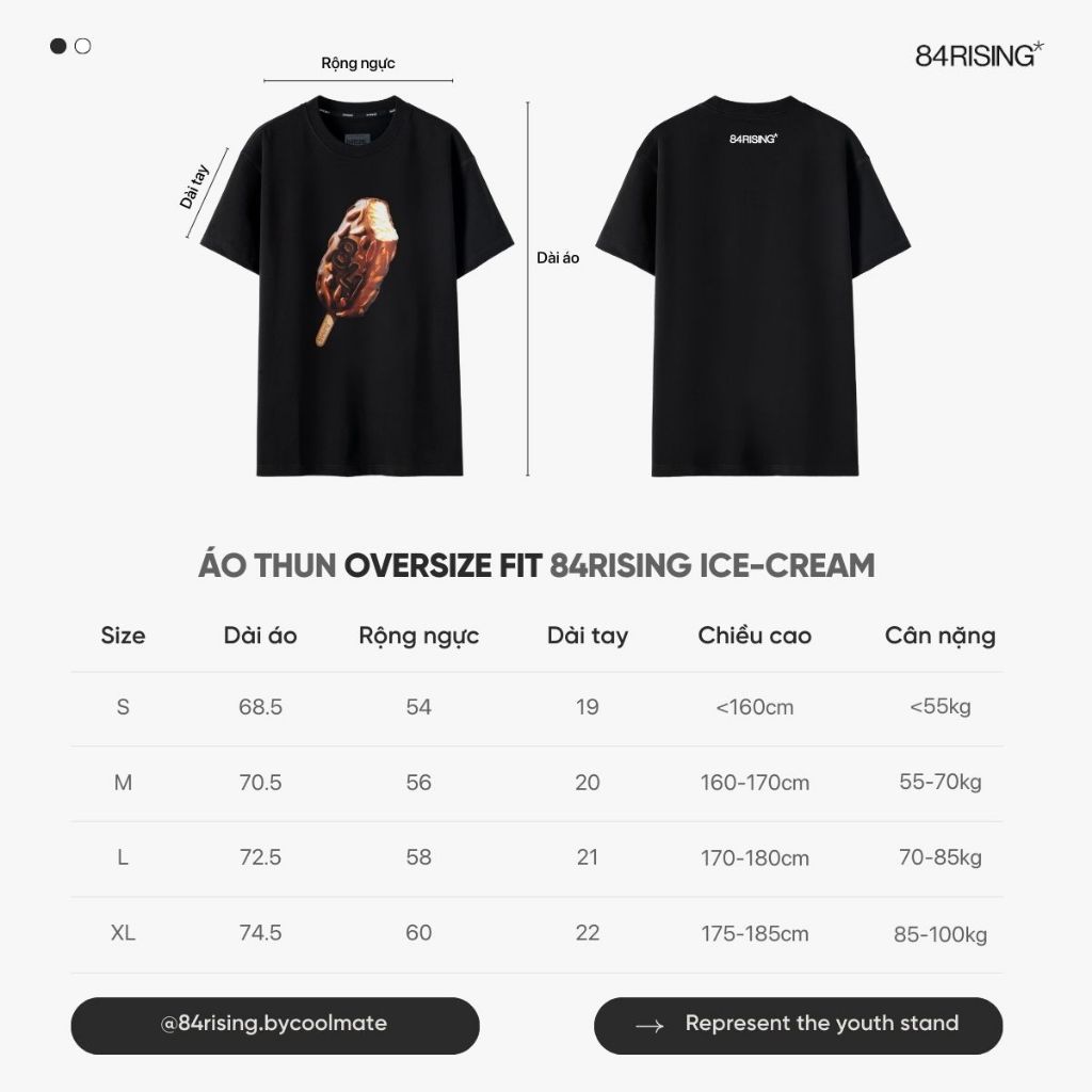 Áo thun oversize Ice-cream - THƯƠNG HIỆU 84RISING