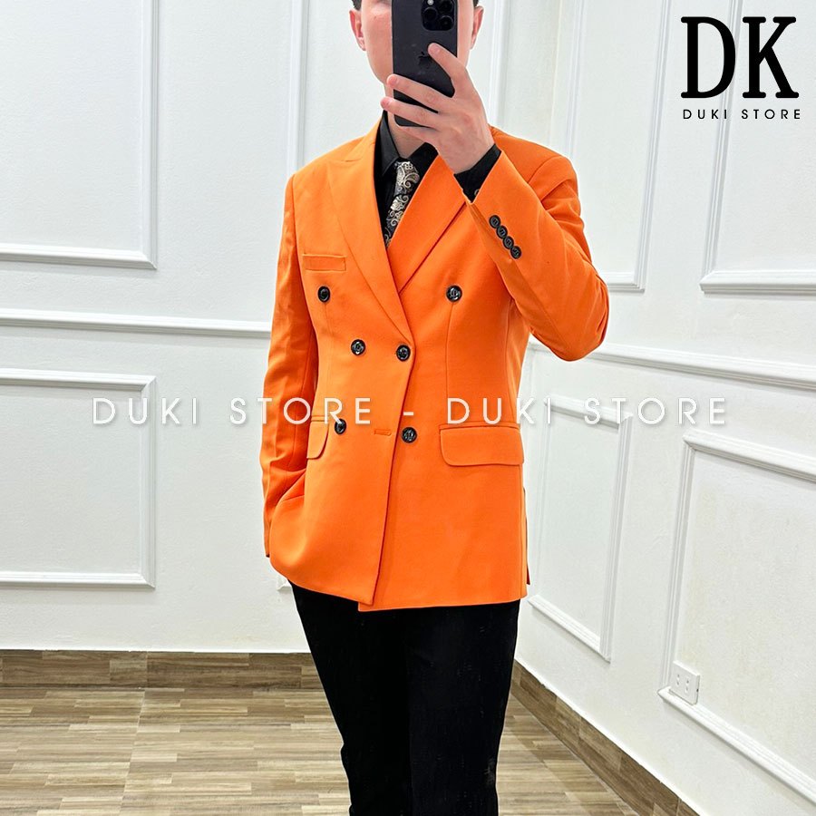 Áo vest nam, áo blazer nam 6 cúc Hàn Quốc cam cực sang EDK0010 - DUKI STORE