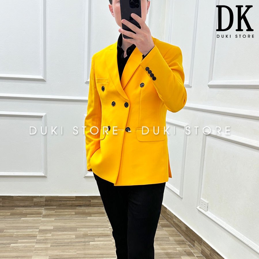 Áo vest nam, áo blazer nam 6 cúc Hàn Quốc vàng cực sang EDK0012 - DUKI STORE