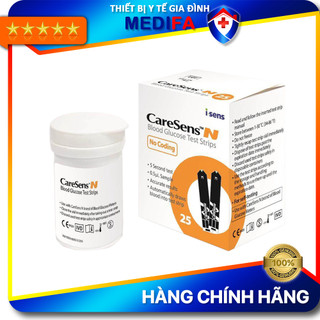 Hộp 25 Que Thử Đường Huyết CareSens N Sử Dụng Ít Mẫu Máu, Không Cần Chip Code
