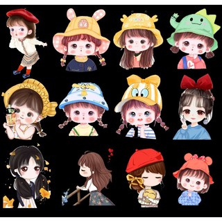 Hình in chibi bé gái tự ủi quần , áo cho bé dễ thương