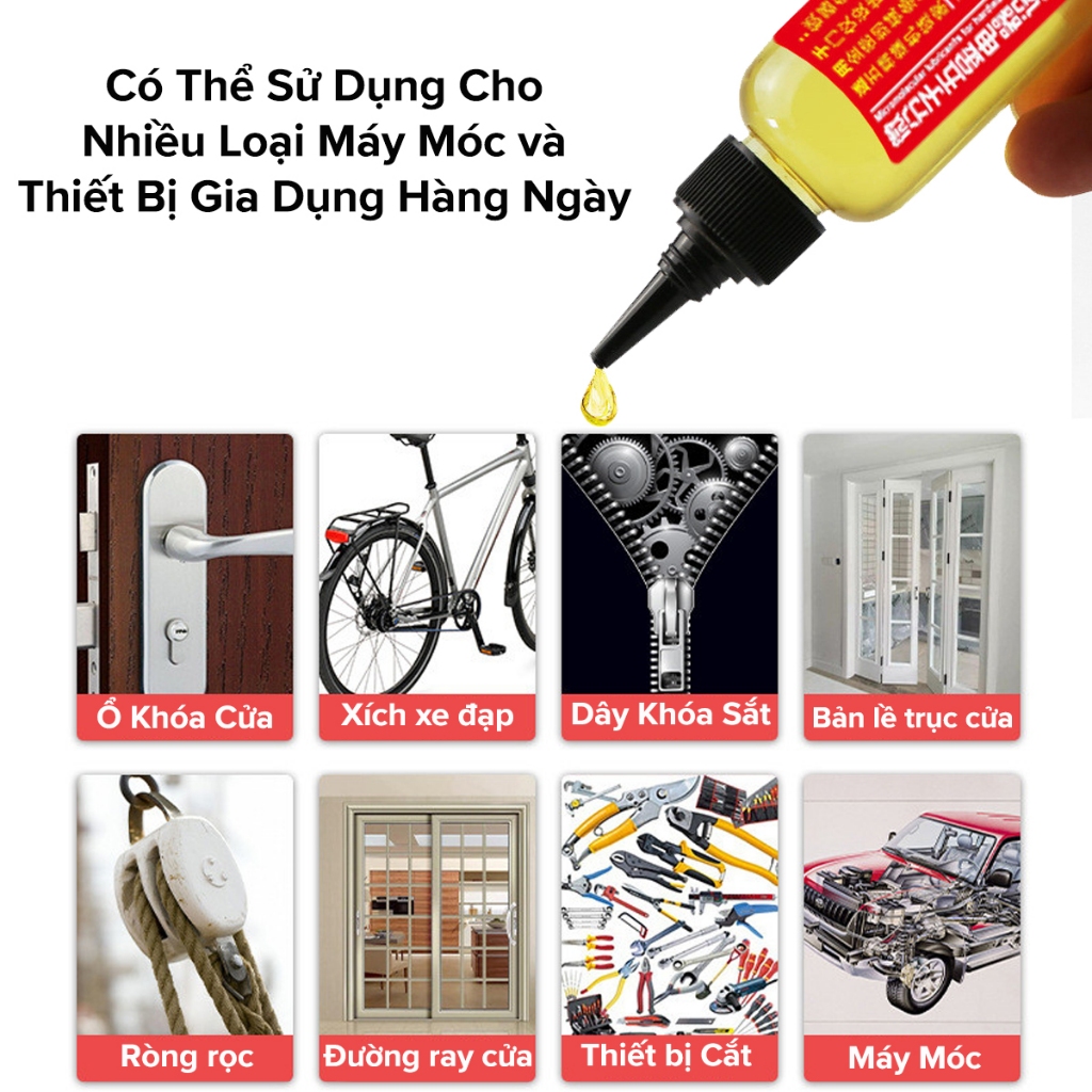 Dầu Nhớt Tra Xích Xe Đạp, Vòng Bi, Động Cơ, Máy Móc, Ổ Khóa 60ml Chống Han Gỉ Bôi Trơn Máy Móc Chính Hãng Amalife