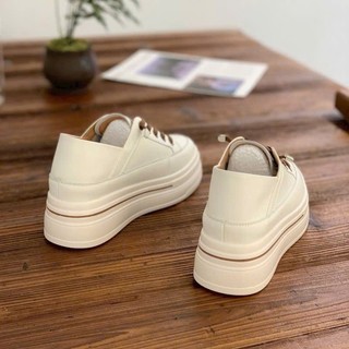 Giày bata nữ độn 6 phân cá tính màu trắng dễ mix đồ