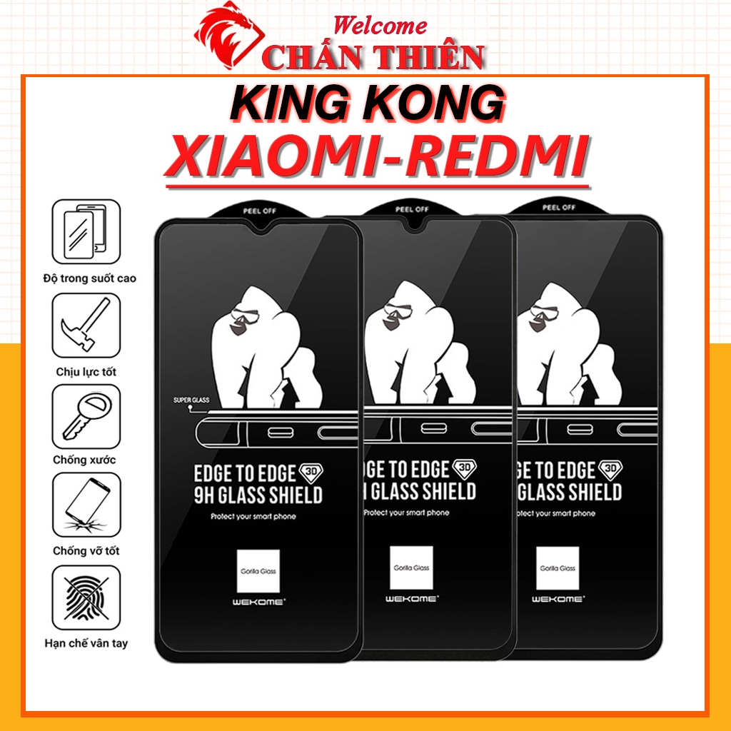 Cường lực KingKong Xiaomi poco redmi note 12 note 11 note 10 mi11t mi12t k60 k50 k40 k30 redmi 12 9 9A 9T C40 [WK-3D]