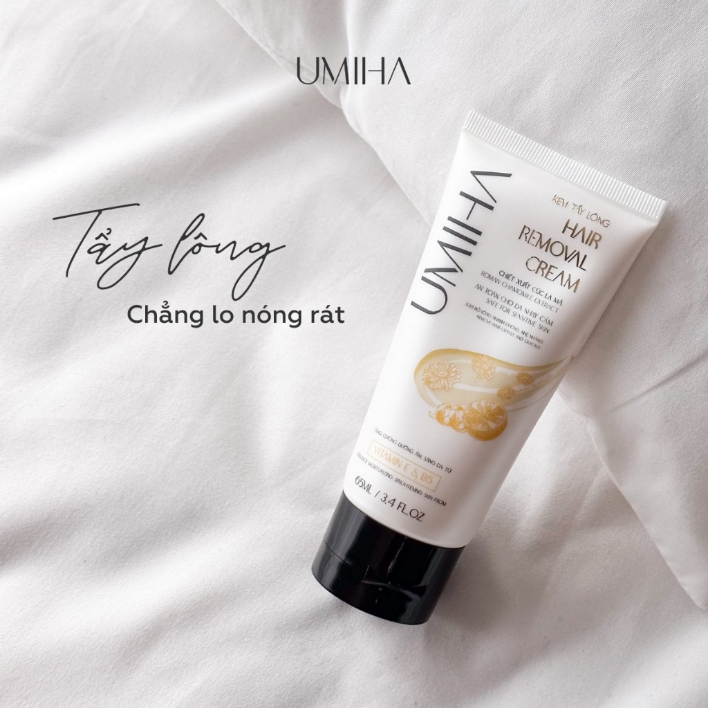 Combo triệt lông vùng kín UMIHA - Thay cho Máy triệt lông với Mỡ trăn và Kem tẩy lông, wax lông