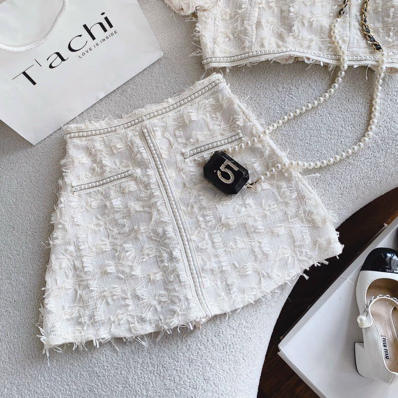 Set áo lông vũ kết ngọc - Chitchitstore