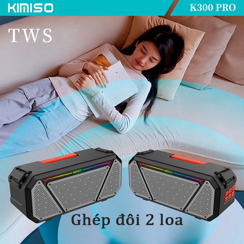 Loa bluetooth karaoke Kimiso K300 kèm 1 micro xách tay công xuất 20W âm thanh trầm ấm bass căng TECHBON.STORE | BigBuy360 - bigbuy360.vn