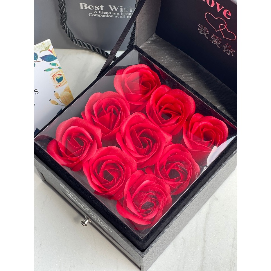 Hoa Hồng Sáp Thơm Cao Cấp - Hộp 9 bông