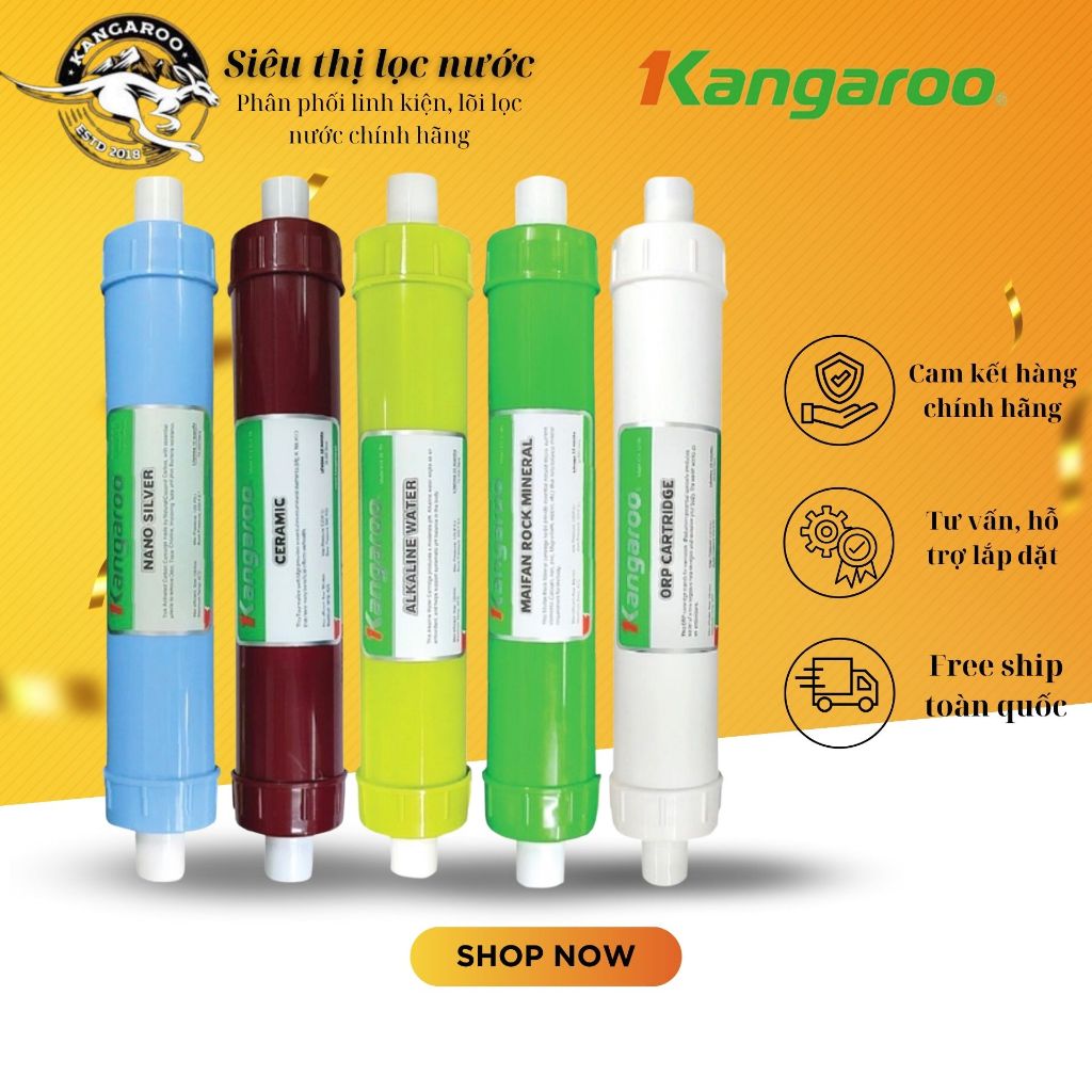 combo 5 lõi lọc nước 5.6.7.8.9 kangaroo chính hãng