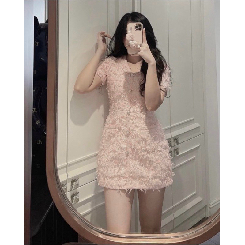 ĐẦM LÔNG PHỐI NÚT 4 TÚI VIỀN BÍNH