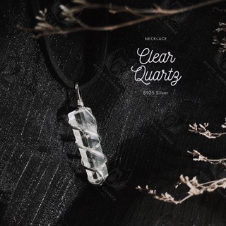 Dây chuyền đá thạch anh Trắng quấn, đá phong thuỷ Clear Quartz, vòng đá bảo vệ, vòng đá năng lượng