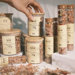 Muối hồng Himalaya thảo mộc thanh tẩy các vật dụng phong thuỷ, tắm xả trược khí, thanh tẩy đá