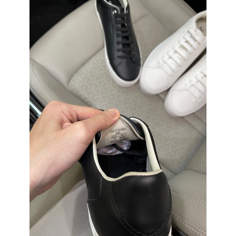 Giày thể thao Zara nam da xịn sneakers da màu đen siêu êm nhẹ bigsize 44 45