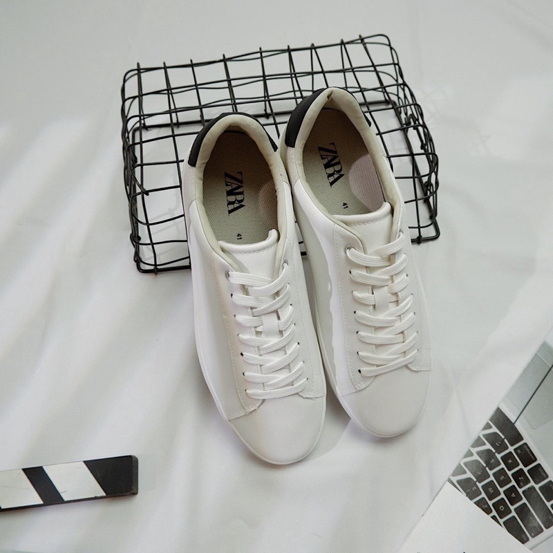 Giày thể thao sneakers Zara nam xuất dư chính hãng màu trắng êm nhẹ form đẹp bigsize