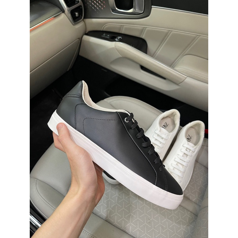 Giày thể thao Zara nam da xịn sneakers da màu đen siêu êm nhẹ bigsize 44 45