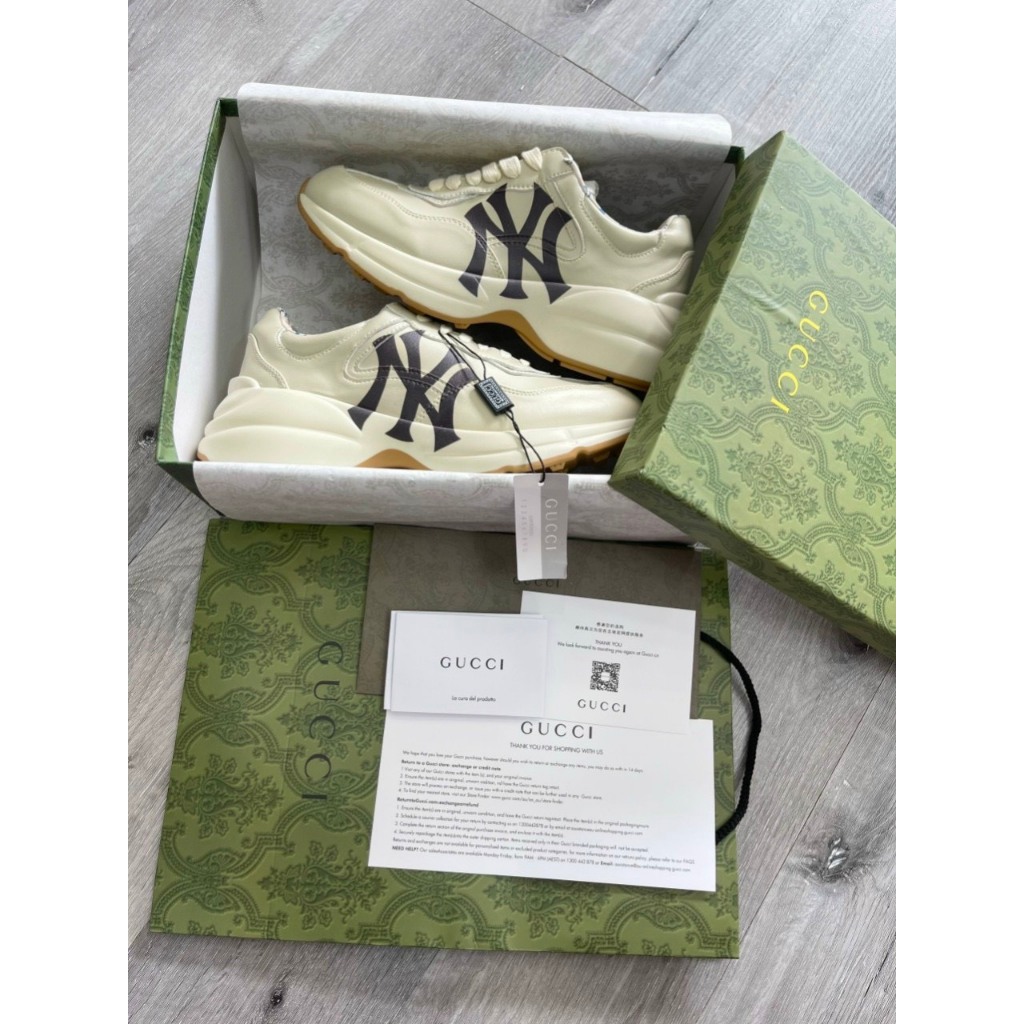 Giày gucci Rhyton, Giày thể thao GC gạch ngang, NY, Môi, Trơn đế bản cao cấp Full Box Bill, túi xách phụ kiện
