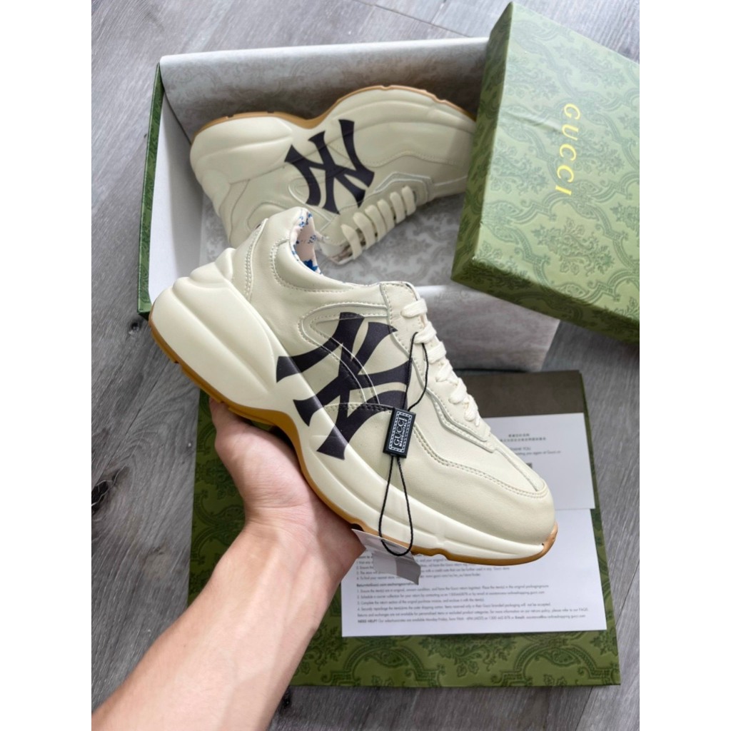 Giày gucci Rhyton, Giày thể thao GC gạch ngang, NY, Môi, Trơn đế bản cao cấp Full Box Bill, túi xách phụ kiện