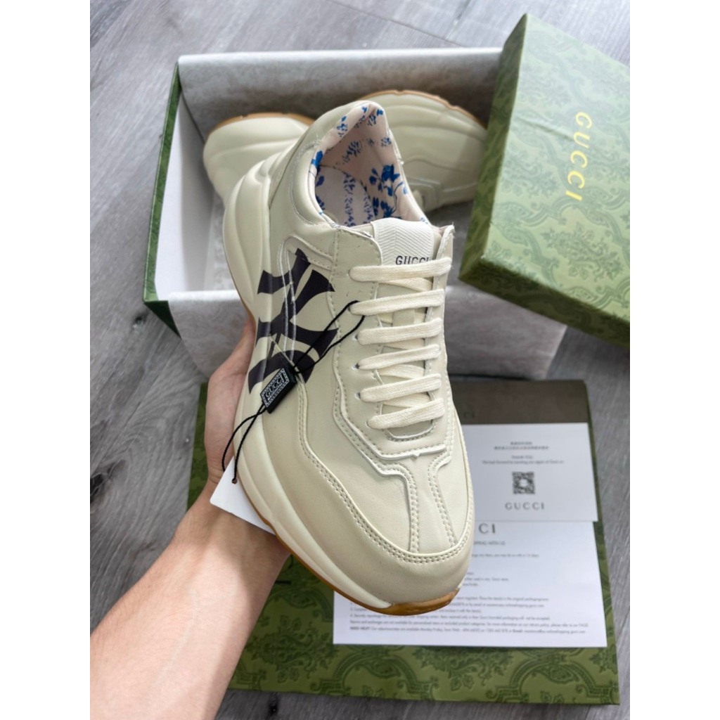 Giày gucci Rhyton, Giày thể thao GC gạch ngang, NY, Môi, Trơn đế bản cao cấp Full Box Bill, túi xách phụ kiện