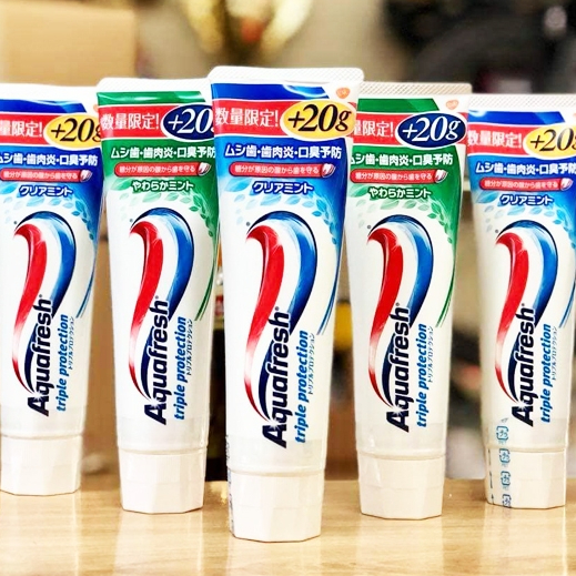 Kem Đánh Răng Aquafresh Triple Protection 140g Nhât Bản Tặng Thêm 20g