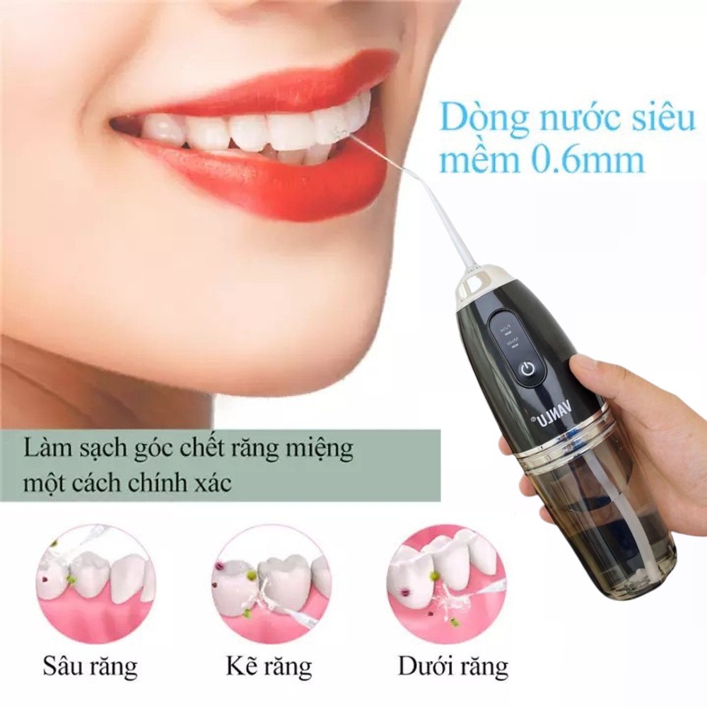 Máy Tăm Nước Cầm Tay Cao Cấp Chính Hãng Tặng Kèm 4 Vòi Phun, Bảo Hành 12 Tháng