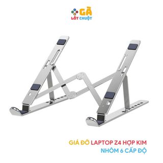Giá đỡ laptop kim loại nhôm Z4, Đế tản nhiệt laptop điều chỉnh 6 cấp độ tháo lắp gọn gàng dễ sử dụng - GLC