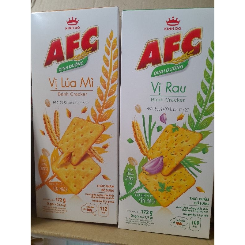 Bánh quy dinh dưỡng AFC vị rau, vị lúa mì  172g