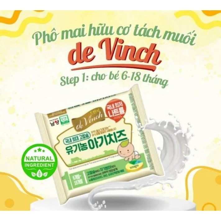 Phô Mai Tách Muối Hữu Cơ Hàn Quốc cho bé từ 6 tháng