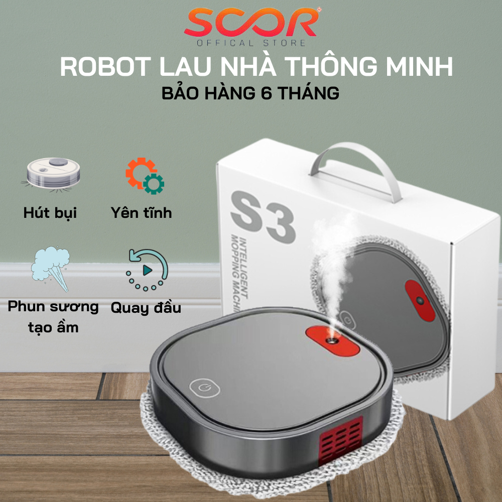 Robot Thông Minh Thế Hệ Mới, Lau nhà, Hút Bụi, Tích Hợp Phun Sương Tạo Ẩm 3In1, Cảm Biến Khi Va Chạm, Giá Siêu Ưu Đãi