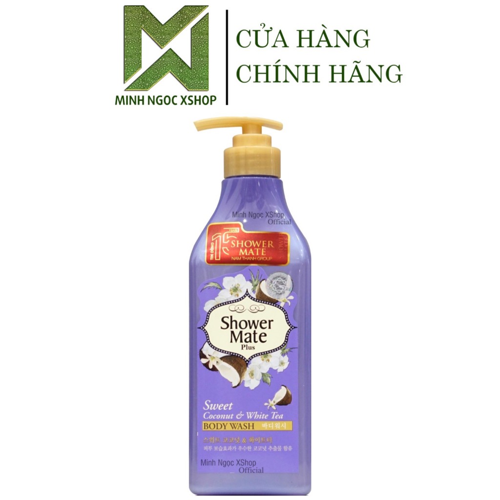 Sữa tắm cao cấp Hàn Quốc Shower Mate Coconut White Tea tinh chất dừa và hoa trà trắng 550G