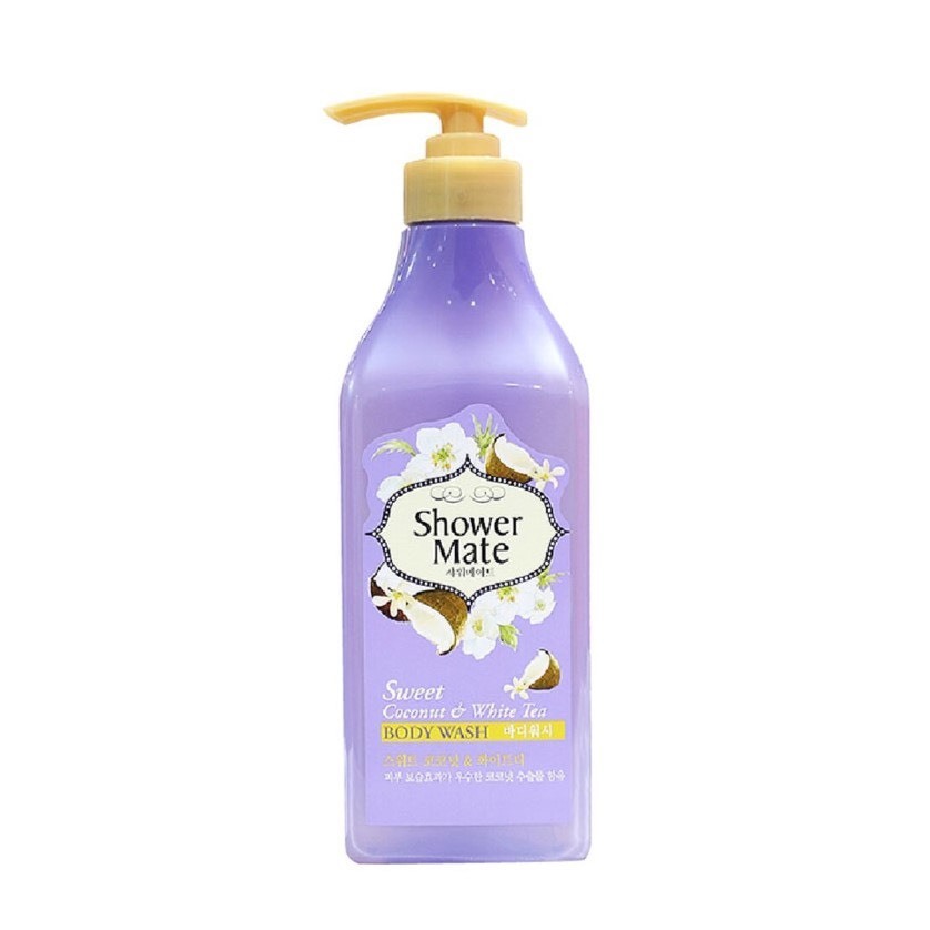 Sữa tắm cao cấp Hàn Quốc Shower Mate Coconut White Tea tinh chất dừa và hoa trà trắng 550G