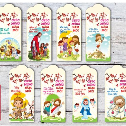 Bộ 100 Bao Lì Xì Tết Công Giáo Mẫu Đẹp 2024 (Chia đều các mẫu)_C1