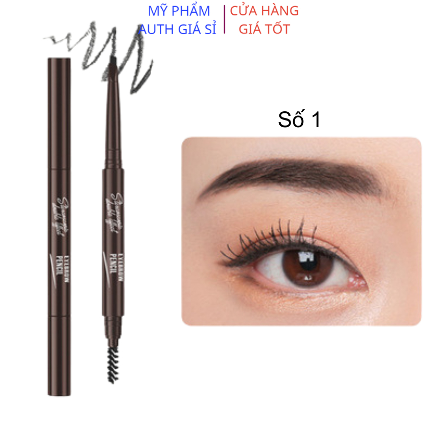 Chì kẻ mày 2 đầu Lameila 812,bút chì kẻ mày đầu mảnh sắc nét kết cấu mềm mại,an toàn cho da giúp lông mày rõ hơn