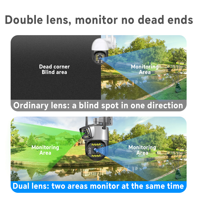 XIAOMI V380 Pro camera cctv, camera giám sát không dây ngoài trời wifi, camera an ninh IP, ống kính kép, 4K, 8MP, gọi h