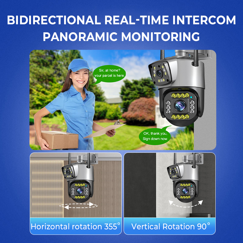 XIAOMI V380 Pro camera cctv, camera giám sát không dây ngoài trời wifi, camera an ninh IP, ống kính kép, 4K, 8MP, gọi h