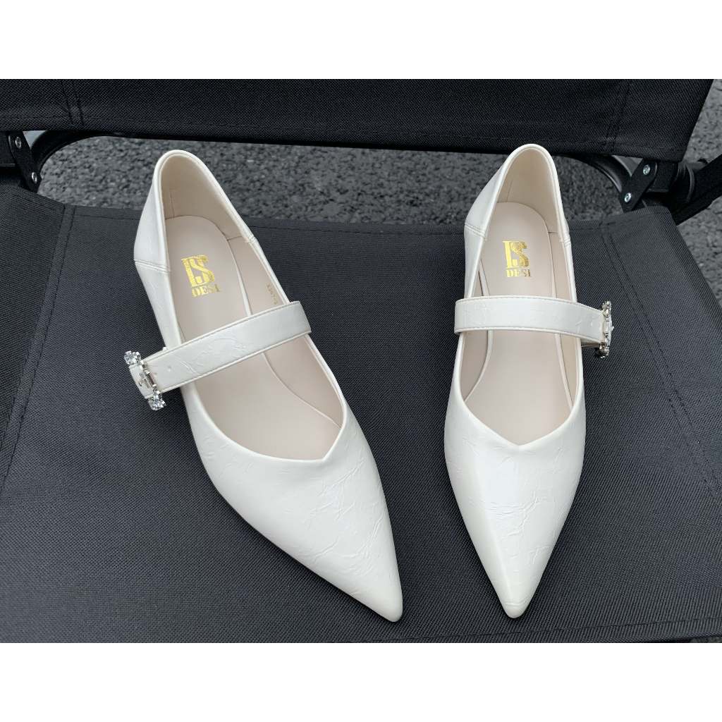 Giày Cao Gót Đế Nhọn 4 Phân Phối Quai Đính Đá 2367-3