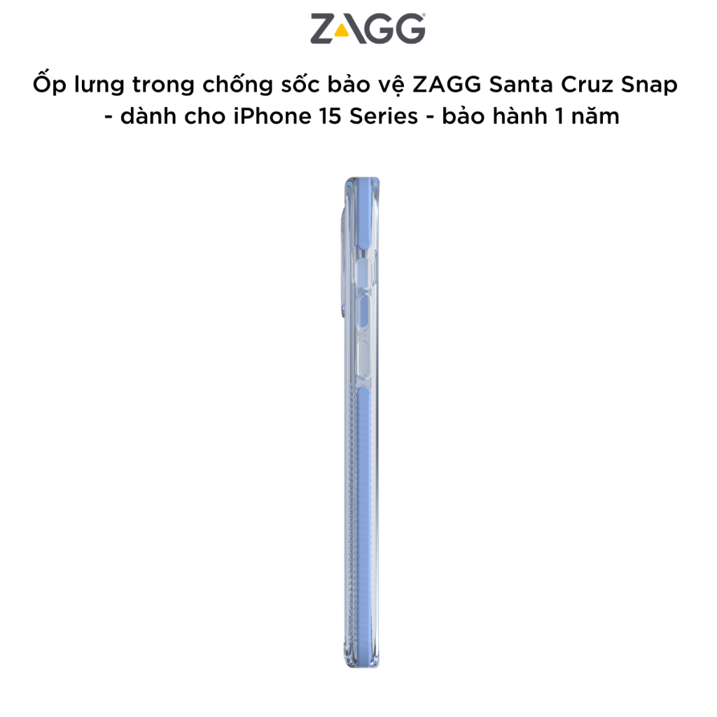 Ốp lưng trong chống sốc bảo vệ ZAGG Santa Cruz Snap, có Magsafe tương thích sạc không dây cho iPhone 15 Series