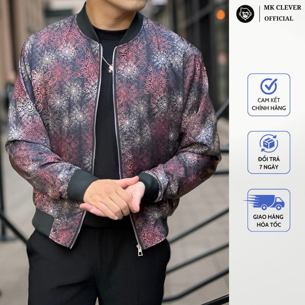 Áo Khoác Bomber Hype MK CLEVER.Chất liệu excross xịn xò, mặc thoải mái, Form fit người đứng dáng cực đẹp