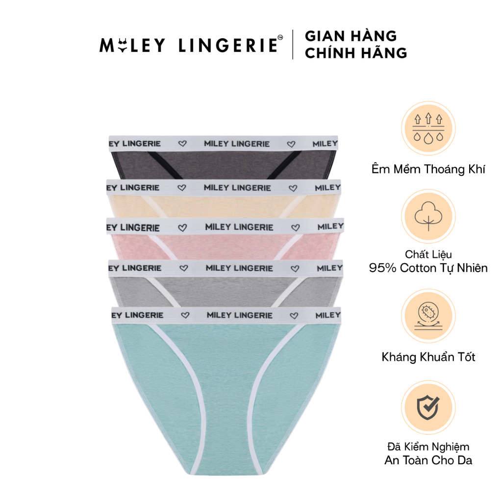 Combo 5 Quần Lót Nữ Melange Kiểu Dáng Basic Miley Lingerie FCB ( Mẫu Ngẫu Nhiên)