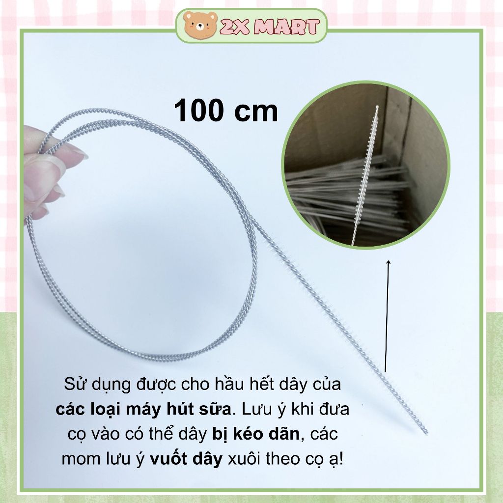 Cọ rửa bình sữa núm ti ống hút sữa, mũi cho bé thông dây máy hút sữa điện