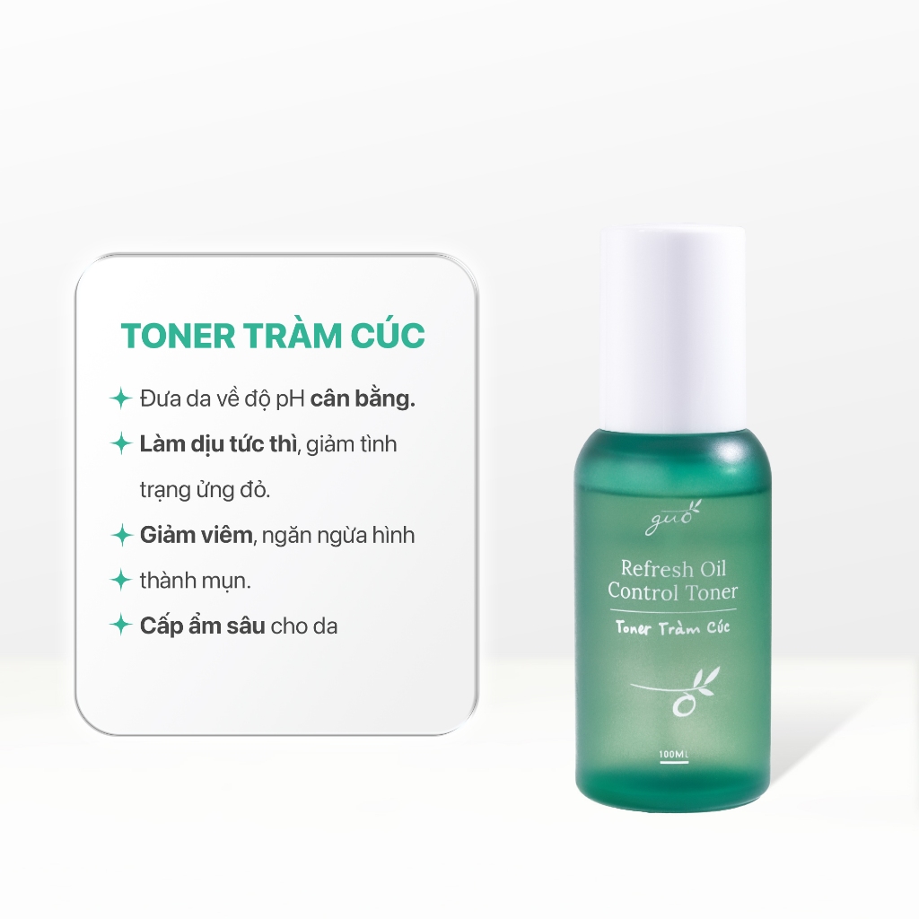 Toner tràm cúc kiềm dầu, cấp ẩm, ngừa mụn, cân bằng, dịu nhẹ cho da nhạy cảm GUO 100ml