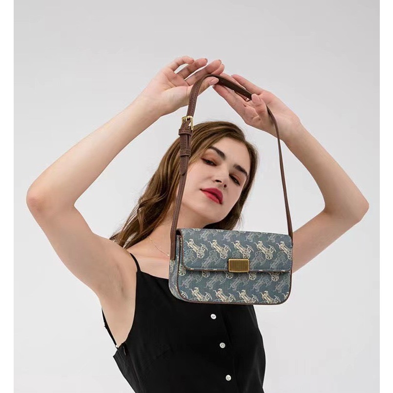 Túi đeo chéo vintage sz 20cm cặp nách cực sang