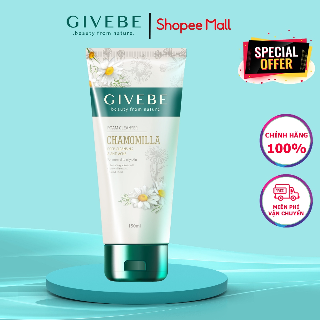 Sữa rửa mặt GIVEBE 150ml cấp ẩm ngăn mụn giảm nếp nhăn