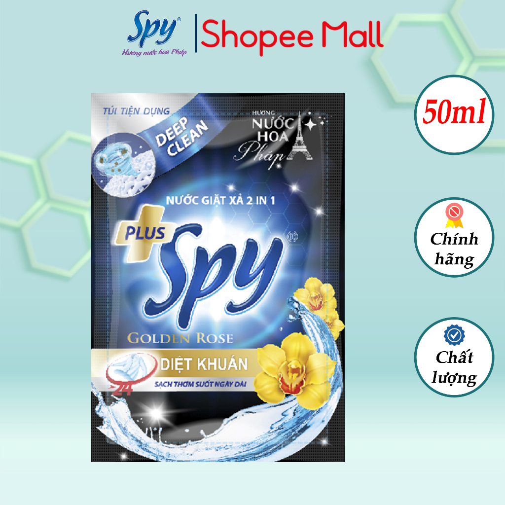 Combo 3 gói nước giặt xả SPY Deep Clean Plus 50ml